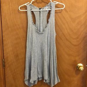 Splendid Grey Tank with Ruffle Detail